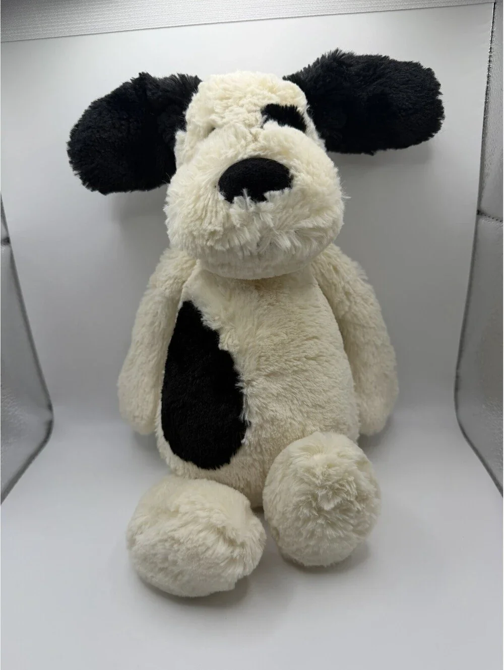 Jellycat Bashful Black & Cream Spotted Puppy 12” Stuffed Animal Plush